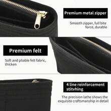 Organizator de pungă din pâslă cu fermoar GG, husă de umăr pentru femei, geantă de depozitare interioară pentru vezică urinară, organizator de geantă pentru școală, iarnă