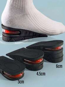1双隐形可拆卸增高鞋垫，柔软舒适，适用于运动鞋、休闲鞋、白色男女鞋。 - 黑色 - 查看 10