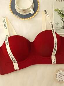 Pullover Type Bra, Beautiful Back, Ladies Bra, Night Bra, Non-Coil Bra - 紅色 - 查看 2