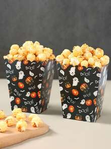 10 Pcs Halloween Popcorn Boxes,Black Cat Witch Designs Trick Or Treating Snack Candy Box,Halloween Decorations,Halloween Treat Cookie Container,Paper Food Box,Gift Packaging Box For Halloween Trick Or Treat Event,Home Decor,Kitchen Decor,Happy Halloween Party Decor,Halloween Party Supplies,Tableware Decoration
