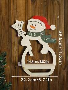 1pc Christmas Snowman - Shaped Wall Shelves, Wooden Decorative Shelves With Santa Hat & Scarf, Hanging Wall Decor For Living Room, Bedroom, Bathroom, Festive Holiday Home Decor, Unique Gift For Housewarming Christmas Decorations Room Decor