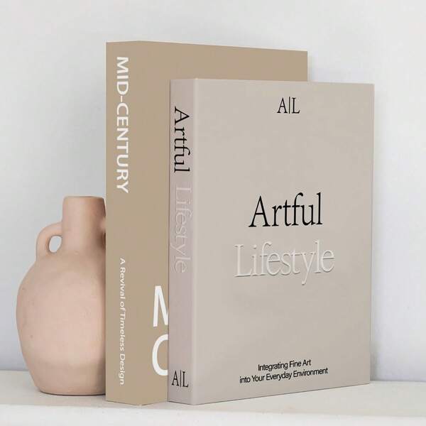 2 caixas decorativas para livros que podem ser abertas, decoração moderna para mesa de centro, estante ou lareira, lindos livros falsos para armazenamento de fotos e lembranças