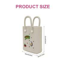 MINISO Snoopy Off-White Hole - Pattern Small Handbag. Snoopy + Creative Elements Are Eye - Catching. Silicone Is Waterproof & Stain - Resistant. Breathable Hole Structure. (1 PC) - Off White - View 4