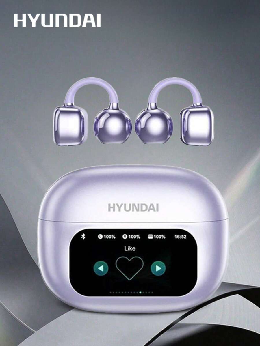 HYUNDAI HY-C02 Smart Bluetooth Earbuds, In-Ear Wireless Headphones With Touch Control Screen, Multifunctional Noise-Proof, Long Battery Life, High-Quality Audio, Comfortable Open-Ear DesignEarclip - 彩色 - 查看 1