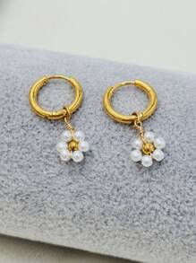 Daisy Flower Bracelet Necklace Anklet Earrings Set, Suitable For Women Spring/Summer Outfits