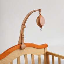 Soporte para campana de cama de imitación de grano de madera, Estantería colgante multifuncional para cuna de bebé, Gancho lateral para cuna adecuado para todo tipo de campanas, Plegable - Multicolor - Ver 4