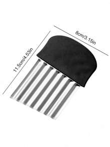 1pc Stainless Steel Potato Knife With Stainless Steel Blade And Plastic Handle, No Hand Injury, Wavy Cutter, Suitable For Cutting Shaped Ingredients, Suitable For Potatoes, Carrots And Other Vegetables, Household Kitchen Cutting Knife - Kitchen Accessories - Kitchen Utility Tools