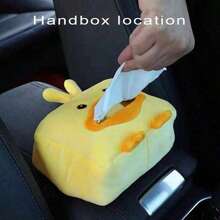 1 pieza Caja de pañuelos montada en el coche con diseño de animal creativo, caja de papel colgante con diseño de dibujos animados en el coche, caja multifuncional para el apoyabrazos, caja de papel para visera de sol en el coche - Unitalla - Ver 8
