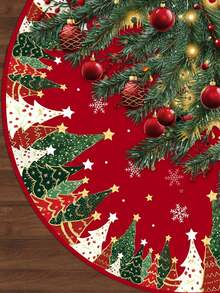 1件装圣诞树裙，直径60/90厘米可选，图案包括姜饼人、圣诞老人和雪人，适用于圣诞树、圣诞花环和侏儒主题装饰，可用于圣诞树装饰、圣诞家居装饰、房间装饰、冬季圣诞装饰、家居圣诞礼物等。
