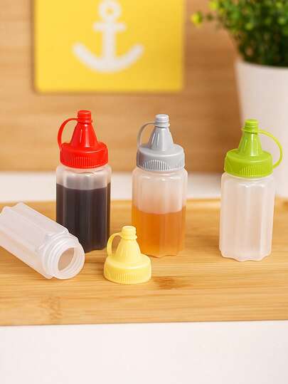 4/8/16 piezas Botellas de salsa mini, botellas de plástico para exprimir condimentos, botellas para exprimir tomate, ensalada, miel, botellas dispensadoras de condimentos, adecuadas para el almuerzo, barbacoa, camping