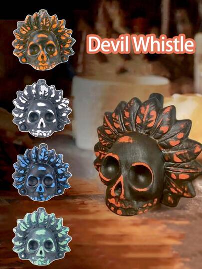 Death Whistle - Realistic 125+ Decibel Terrifying Scream, Genuine Skull Design With Portable Box, Halloween & Day Of The Dead Gift, High-Quality Ceramic Cultural Gift, Horror Scream Whistle Emitting Frightening Sounds, Outdoor Death Whistle Imitating Demonic Voices From Movies, Ceramic Spooky Whistle, Prank Toy For Pranking Friends At Night, Stress Relief Toy, Made Of Earthen Clay Material