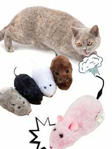 Đồ chơi chuột chạy bằng động cơ nhồi bông nhiều màu ngẫu nhiên, đồ chơi tương tác cho mèo, đồ chơi chuột cơ học, mô phỏng chân thực, giúp mèo tiêu hao năng lượng, không cần pin. - Nhiều màu - Xem 13