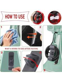 2/4pcs Durable TPR Stick-On Kitchen Appliance Cord Organizers | Neat And Tidy Wire Management For Mixers, Coffee Makers, Air Fryers | Kitchen Accessories Organizer