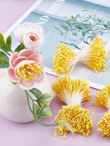 400/800/1600颗人造花蕊，仿珍珠花蕊，家居花艺DIY工艺装饰，适用于婚礼花艺布置、手工家居装饰、复活节、母亲节、父亲节等场合 - 金黃色 - 查看 4