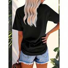2026 Summer TopsOnly You Can Prevent Fescism Shirt, Trrmp Progressive Liberal Funny Political Gift Oversized Graphic Tees For Women,100% Cotton Womens Oversized Printed Graphic T-Shirts Women Casual Round Neck Short Sleeve Tee 1pcs Fashion Shirt, Halloween Gift, Xmas GiftLoose And Comfortableshirt - 黑色 - 查看 7