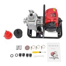 CNCEST Commercial Gasoline Engine Water Pump 4 Stroke 38CC 1 Inch Inlet Portable Gas-Powered Water Transfer Pump Air-Cooling Water Pump For Flood Gardening Irrigation - Silver & Red & Black - View 10