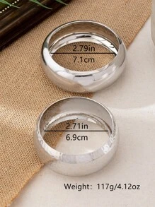 2pcs Exaggerated Vintage Style Gold Tone Bangle Bracelets For Women, Suitable For Party, Date, Holiday Occasions, Gift Accessories