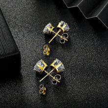 MDFUN 6 Pairs Stud Earrings Sets 3-8MM 18K Gold Plated Round 5A+ Cubic Zirconia Earrings CZ 6 Prong Ears Jewelry Women - 4MM-黃金 - 查看 6