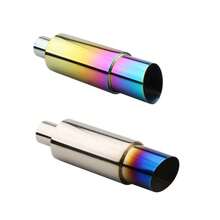 1pc Universal Car Exhaust Systems Muffler High Performance Stainless Steel Straight Through Exhaust Muffler Enhance Sound And Style - one-size - View 6