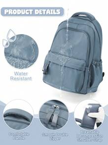 Multi-Compartment Backpack/Schoolbag, Casual Black Backpack For Men, Travel Backpack, Laptop Backpack, Computer Bag, Sports Backpack, Daily Backpack, Commuter Bag, With Laptop Compartment, Suitable For Men, Boys, High School Students, College Students, Perfect For Back To School Season, Middle School, University, Business Travel, Outdoor Hiking, Travel, Camping, Also A Great Gift For College Freshmen, Boyfriends - Royal Blue - View 4