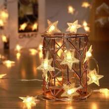 LiuhuayanStar Plug In String Lights 10ft 20 LED Star Fairy String Lights Warm White For Birthday Christmas Party Home Decorationhuayan