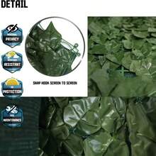 Expandable Artificial Ivy Privacy Fence - Artificial Hedge Wall, Suitable For Outdoor Decor, Garden Screen, Wedding Decor - Multipurpose Plastic Ivy Leaf Screen, 1 Piece - Green - View 10