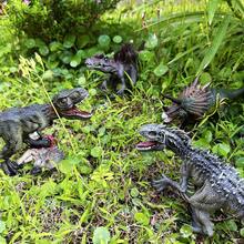 侏罗纪恐龙实体模型玩具，8-15 英寸中型和大型手绘恐龙模型 - 咆哮的霸王龙、三角龙、霸王龙、皮科龙、沧龙、重型大猩猩、霸王龙、龙吉祥物 - 细致逼真，可移动下颌 - 彩色 - 查看 8