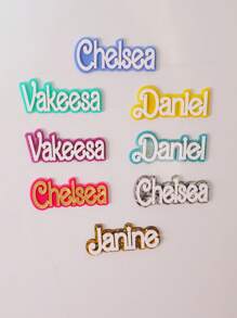 1pc Custom Acrylic Refrigerator Magnet, Double-Layer Personalized Name Tags In Blue, Pink, Yellow, And Green, Ideal For Decorating Cabinets And Boxes, Perfect Gift For Family, Colleagues Or Friends, Name Magnet,Playful Design, Vibrant Colors, Magnetic Name Tags,Delicate Romance - Fridge Magnets - View 3
