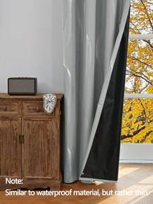 1/2pcs High Shading Silver-Plated Curtain FabricBlackout Curtains Thermal Insulated Lined Window, With Marble Texture Decorative Curtain Board, Grey For Living Room, Bedroom, Kitchen, Bathroom, Home Decor(Similar To Waterproof Material, But Rather Thin) - Solid Color - View 34