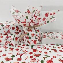 15/40 Sheets, Santa Claus And Christmas Gift Pattern Thin Paper, Santa Claus, Christmas Gift, Christmas Stocking, Colorful Lights, Christmas Leaves - 19.69inch*13.78inch, Handmade Packaging Paper, Easy-To-Fade Items Protection, Gift Box Filling, Party Decorations - Christmas Style Design, Holiday Packaging, Packaging, Christmas Decoration, Holiday Decoration