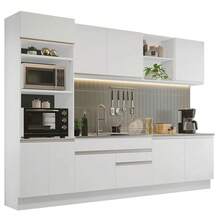 Complete Kitchen Cabinet 310cm Glamy Madesa 02 White Color - 白色 - 查看 2