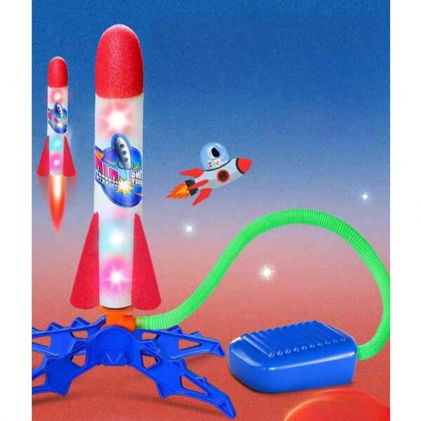 2025 New Foam Rocket Launcher Toy, Glow-In-The-Dark Rocket Launcher, Foam Rocket, Foot-Powered Rocket Launcher Toy, Outdoor Flying Toy, Children Outdoor Competition Toy, Children Rocket Cannon Toy, Foot-Powered Rocket Launcher, Parent-Child Interactive Toy, Children's Stress Relief Toy, Children's Science Enlightenment Toy, Children's Party Toy, School Toy, Event Toy, Boys' Toy, Girls' Toy, Travel Toy, Children's Gift - Birthday Gift - Christmas Gift - Halloween Gift - Perfect Gift - Gift - Toy