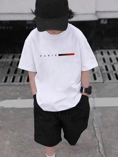 Camiseta Infatil Paris litra vermelha degrade Camisa 100% Algodão Juvenil Blusa Premium Para Criança E Adolescente Lançamento