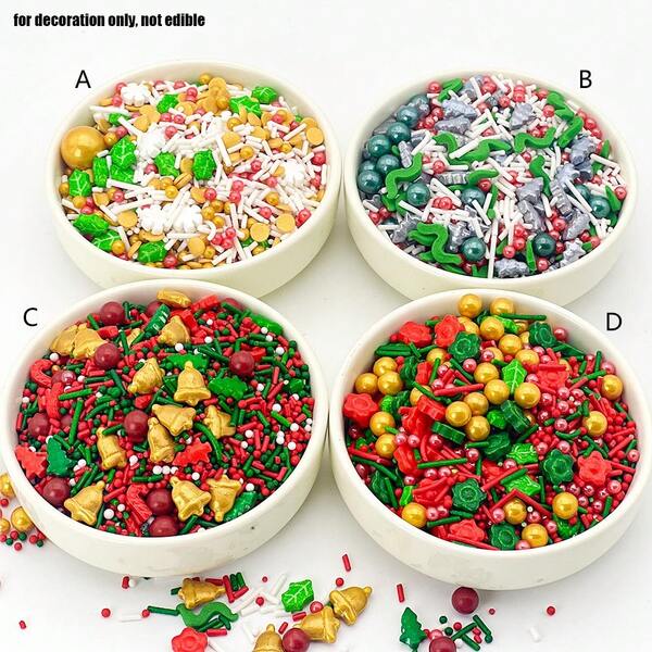 85g/150g Mixed Color Christmas Tree Bell Balls Cake Topper,For Christmas Party DIY Cake Dessert Baking Decoration,For Decoration Only,Not Edible Christmas Christmas Decorations Christmas Pajamas Christmas Gifts Christmas Decor