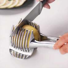 Aimall Tomato Slicer Lemon Cutter, Multipurpose Tools For Soft Skin Fruits And Vegetables, Home Made Food & Drinks Decoration - Silver - View 6