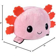 TeeTurtle - The Original Reversible Axolotl Plushie - Gray + Rainbow - Cute Sensory Fidget Stuffed Animals That Show Your Mood - Kỳ nhông Axolotl hồng + đen - Xem 7