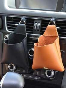 1Pc Car Air Outlet Storage Bag Vehicle Dashboard Pocket Organizer For Phone Power Bank Keys Money Cards Glasses Sunglasses Double Layer Car Accessories Interior Organization - Multicolor - View 6