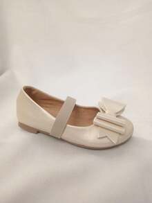 zapato zapatilla flats balerina con moño para niña super comodos suela antiderrapante para cualquier evento especial - Champán - Ver 8