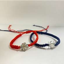 2 件蜘蛛/蜘蛛网手链套装，个性化设计，可调节，适合粉丝，万圣节配饰 - 彩色 - 查看 3