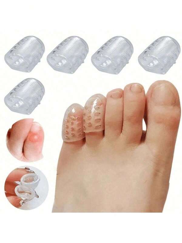 5/10/20 piezas Cubiertas de silicona para los dedos de los pies antifricción, protector de gel para los dedos de los pies, cubiertas para los dedos de los pies transpirables, con diseño antifricción, cubiertas de gel transpirables para los dedos de los pies, accesorios de cuidado de los pies suaves, cubiertas para los dedos de los pies inodoras, unisex, tubos para los dedos de los pies antifricción para dedos pequeños, adecuados para tacones de mujer, sandalias y zapatillas de hombre, accesorios de verano para zapatos de viaje diario