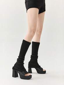 1 đôi tất dệt kim sọc dọc cao đến giữa bắp chân/đầu gối dành cho nữ, có nhiều màu sắc và kích cỡ, thích hợp để mặc hàng ngày, dự tiệc, hẹn hò và biểu diễn trên sân khấu, Y2k, ấm áp - Nhiều màu - Xem 19