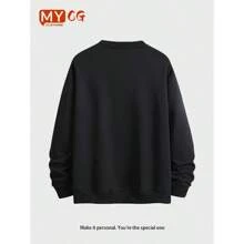 "Skateboard Bear" Pattern Printed Men's Hoodie Autumn And Winter Loose Personality Fashion Round Neck Long Sleeve Hoodless Coat Top