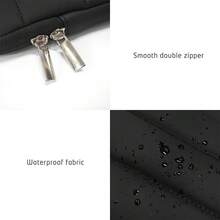 原装蓬松 iPad 保护套 9-11 英寸平板电脑，笔记本电脑保护套，女士，13.3-14 英寸闪亮笔记本电脑保护套，兼容 MacBook Air 13 13.6 M3 M2 M1/Pro 13/Pro 14、MacBook Pro 16，电脑包，银色 - 黑色 - 查看 6