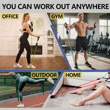 Resistance Bands,Exercise Bands,Resistance Bands For Working Out With Handles For Men And Women,Workout Bands With Door Anchor And Ankle,Strength Training Home Gym Equipment - 18件套裝-150磅混合裝 - 查看 7