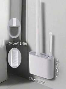 1pc Wall Mounted Toilet Brush, Silicone Soft Toilet Brush Head, Long Handle Toilet Brush, Multifunctional Household Brush - Multiple Specifications - View 3