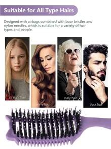 卷发梳，卷发梳，适用于波浪和卷发，定义、丰盈、解开女性女孩的卷发，减少头发拉扯毛躁，返校、旅行度假必备品，女士发饰 - 彩色 - 查看 4