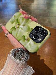 1 Ốp lưng điện thoại bảo vệ hai lớp bằng TPU mềm + PC có họa tiết hoa lan xanh tươi, chống trượt, chống sốc, tương thích với iPhone 11/12/13/14/15/16/16 Plus/16 Pro/16 Pro Max - Nhiều màu - Xem 4