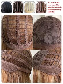 24 Inch Milk Tea Champagne Wig With Full Bangs - Soft Airy Curly Long Synthetic Hair With Rose Net Cap - Heat Resistant Beige Blonde Fluffy Waves For All Skin Tones (Daily & Party - Champagne - View 7