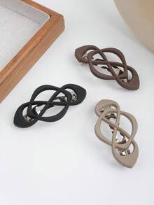 4个复古风格美拉德棕色哑光空心弹簧发夹，适用于凌乱发髻、低马尾、爪夹、发夹、发爪、发饰、头部饰品、女士发饰、发卡 - 彩色 - 查看 2