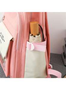 KIT 5 Leisure And Travel Backpacks For Teenagers And Girls Students Korean Tour Large Capacity With Waterproof Keychain - màu đen - Xem 4